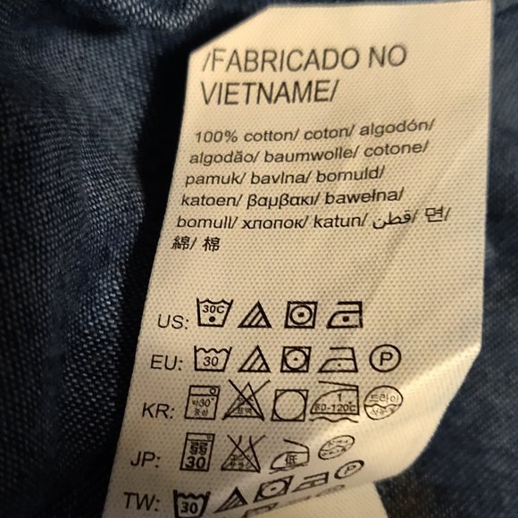 Calvin Klein Sleeveless Collared Full Zip Denim Dress SIZE SMALL - Picture 7 of 7